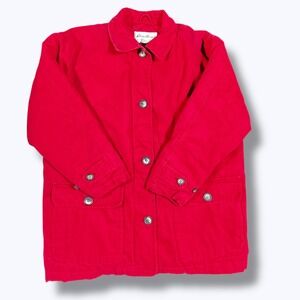 Eddie Bauer Red Goose Down Jacket Petite M Minimalist Quilted Utility Coat